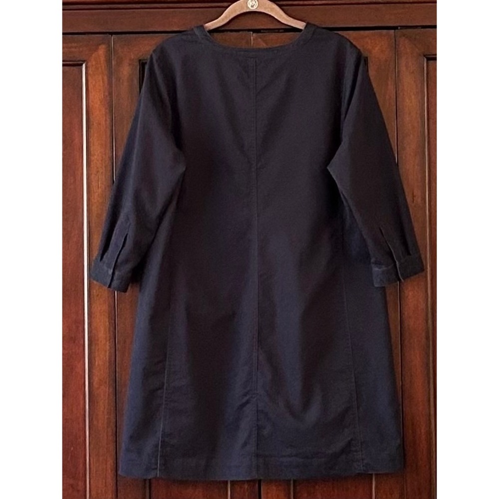 J. Jill Long Sleeve Tunic Dress Navy Blue Knee Length Stretch Utility Pockets LP - Picture 2 of 12